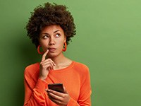 Lady thinks something over